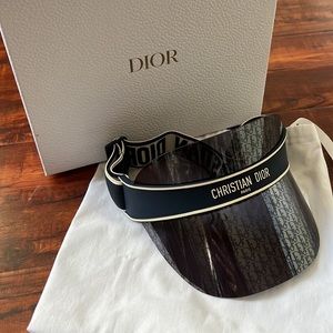 Dior Sun-Shield logo Visor Blue Authentic